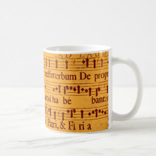 Gregorian chant music score coffee mug