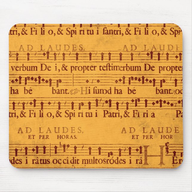 Gregorian chant music score mouse pad (Front)