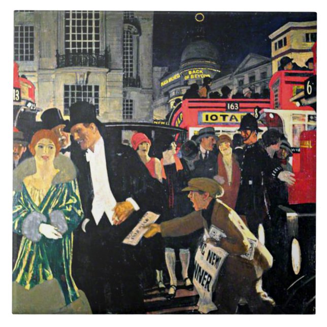 Greiffenhagen - London: Piccadilly,  Ceramic Tile (Front)