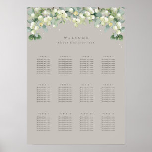 Greige 20x28" 12 Tables of 8 Wedding Seating Chart
