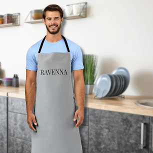 Greige Luxury Serif Personalised Custom Name Apron