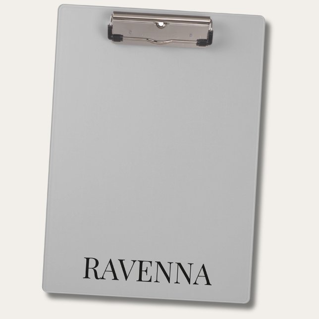 Greige Luxury Serif Personalized Custom Name Clipboard (Creator Uploaded)