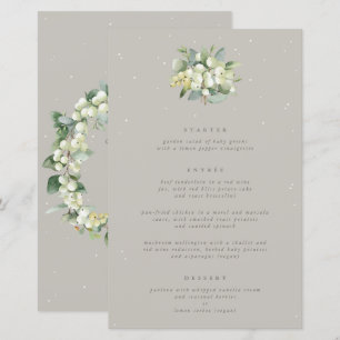 Greige Snowberry+Eucalyptus 3 Course Wedding Menu