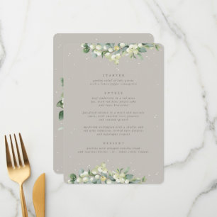 Greige Snowberry+Eucalyptus 3 Course Wedding Menu