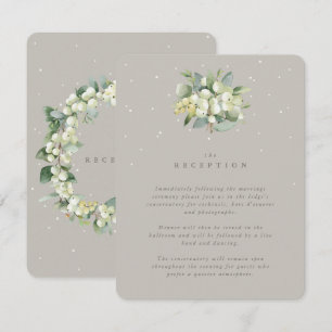 Greige Snowberry+Eucalyptus Bouquet Reception Enclosure Card