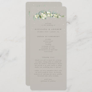 Greige Snowberry+Eucalyptus Stem Winter Wedding Program