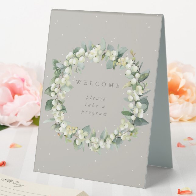Greige Snowberry+Eucalyptus Wedding Program (In SItu (Wedding))