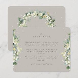 Greige Snowberry+Eucalyptus Wedding Reception Enclosure Card