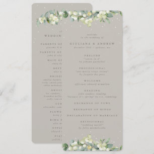 Greige Snowberry+Eucalyptus Winter Wedding Program