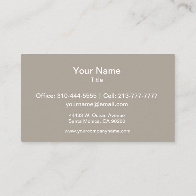 Greige Solid Colour Customise It Business Card (Back)