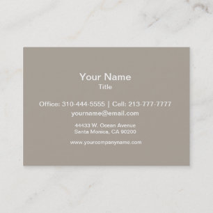 Greige Solid Colour Customise It Business Card