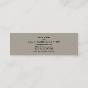 Greige Solid Colour Customise It Mini Business Card