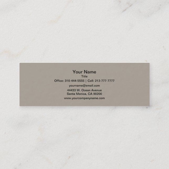 Greige Solid Colour Customise It Mini Business Card (Back)