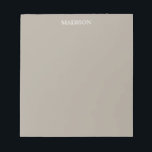 Greige Solid Colour Customise It Notepad<br><div class="desc">This product is featured in the solid colour Greige. Greige is a warm toned grey colour that's between grey and beige.</div>