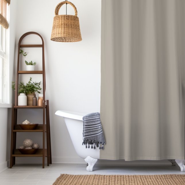 Greige Solid Colour Customise It Shower Curtain (Creator Uploaded)