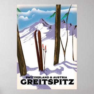 Greitspitz Switzerland & Austria Ski poster