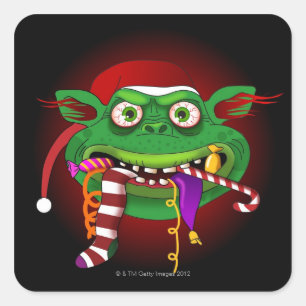 Gremlin Eating Candy Square Sticker