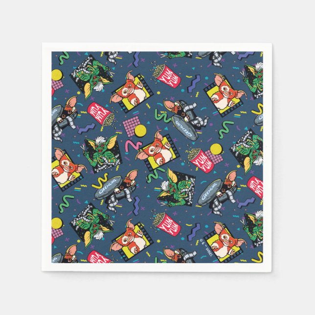 Gremlins™ 80's Retrowave Pattern Napkin (Front)