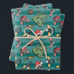 Gremlins | Cute Comic Christmas Pattern Wrapping Paper Sheet<br><div class="desc">Check out this fun pattern featuring Gizmo and Stripe under the Christmas tree.</div>