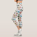 Gremlins™ Sticker Fun Pattern Capri Leggings<br><div class="desc">Celebrate classic creature-feature fun with this vibrant Gremlins™ sticker-style pattern! Packed with fan-favorite characters like Gizmo and Stripe, retro logos, popcorn moments, movie tickets, and playful props, this design captures all the mischievous energy and nostalgic charm of the iconic film. The collage-style layout creates a bold “sticker bomb” effect, with...</div>