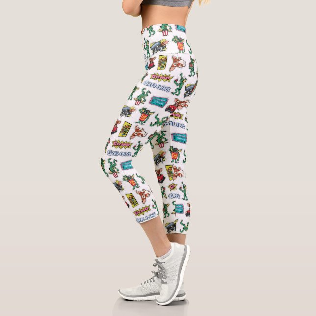 Gremlins™ Sticker Fun Pattern Capri Leggings (Left)