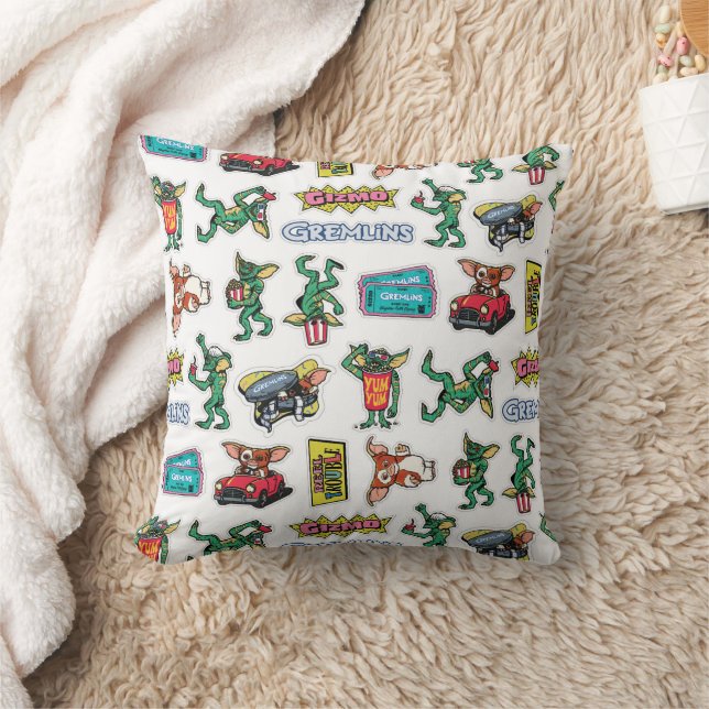 Gremlins™ Sticker Fun Pattern Cushion (Blanket)