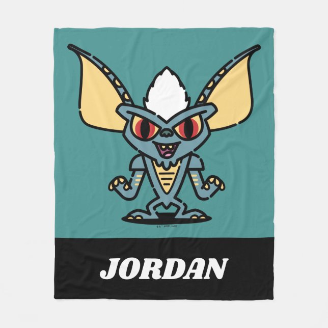 Gremlins | Stripe Cute Comic | Add Your Name Fleece Blanket (Front)