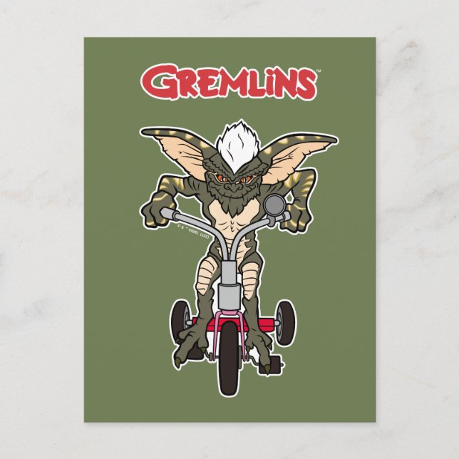 Gremlins | Stripe Riding Tricycle Postcard (Front)