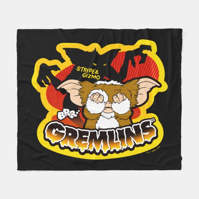Gremlins | Stripe Scaring Gizmo Fleece Blanket (Front (Horizontal))