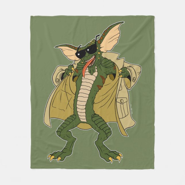 Gremlins | Stripe Trench Coat Flash Fleece Blanket (Front)