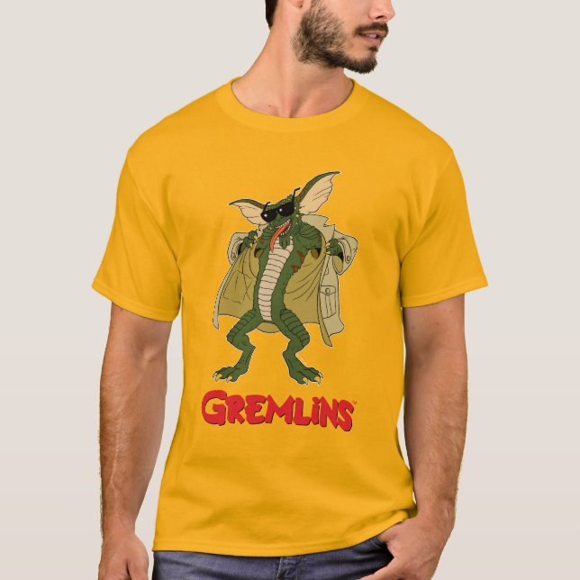 Gremlins | Stripe Trench Coat Flash T-Shirt (Front)