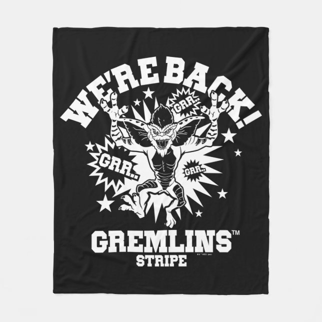 Gremlins | Stripe We're Back Fleece Blanket (Front)