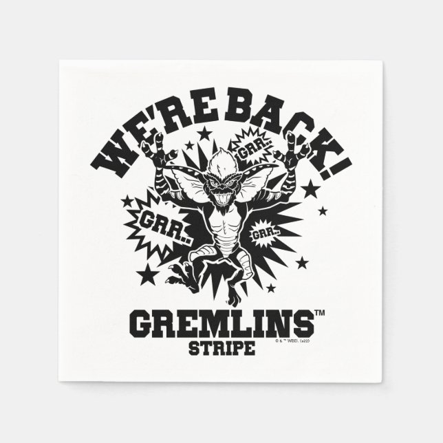 Gremlins | Stripe We're Back Napkin (Front)