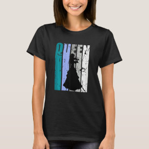 Gren Distressed Violin Queen Teal Grey Theme Violi T-Shirt