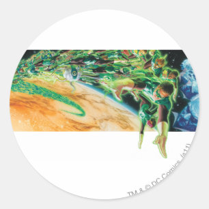 Gren Lanterns Flying in Space Classic Round Sticker