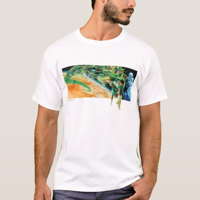 Gren Lanterns Flying in Space T-Shirt (Front)