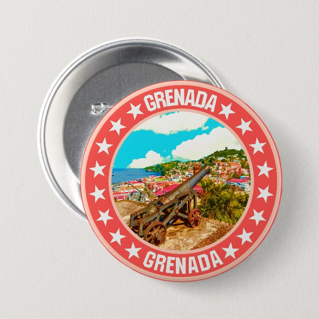 Grenada                                            7.5 cm round badge (Front & Back)