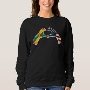 Grenada American USA Flag USA Grenadian Heart Sweatshirt