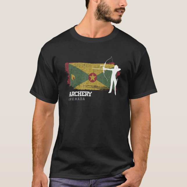 Grenada Archery Girl Grenadian Flag Bow Arrow Wome T-Shirt (Front)