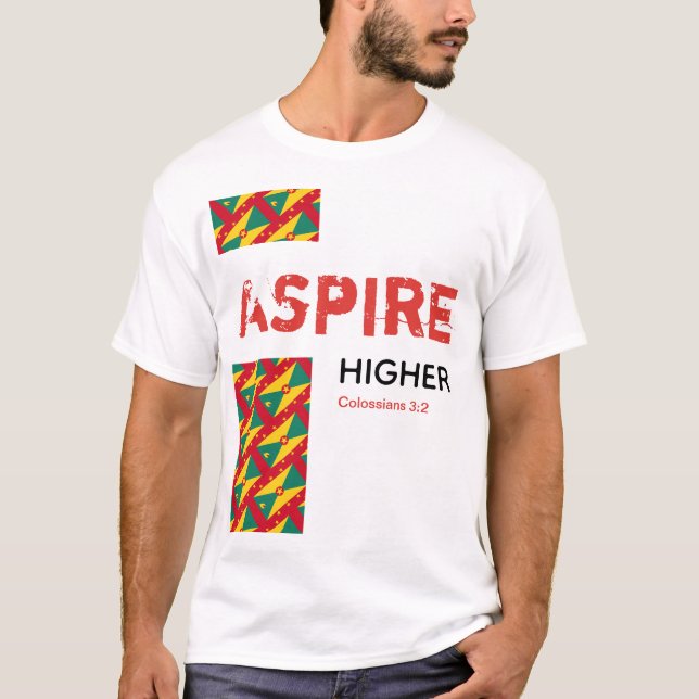 Grenada ASPIRE HIGHER Christian Scripture T-Shirt (Front)