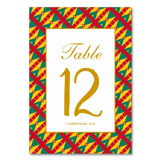GRENADA CARRIACOU Celebration Wedding Banquet Table Number (Front)