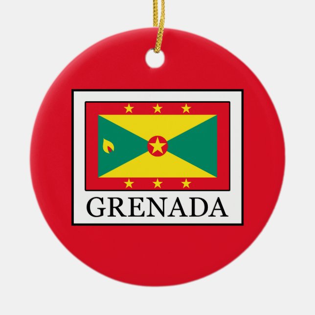 Grenada Ceramic Tree Decoration (Front)