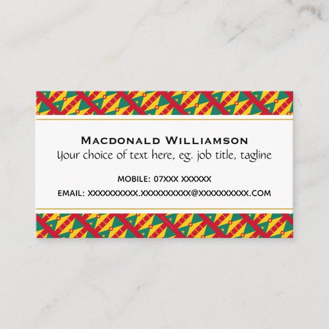 GRENADA Christian Scripture John 3:16 Business Card (Front)