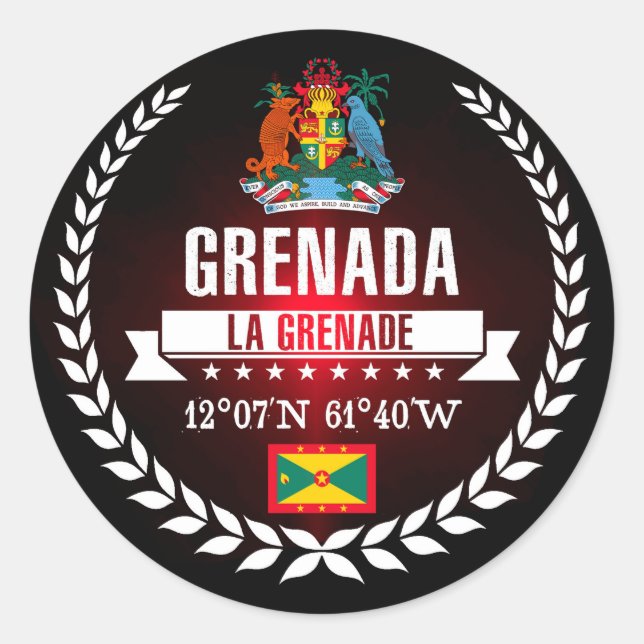 Grenada Classic Round Sticker (Front)