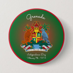 Grenada Coat of Arms 7.5 Cm Round Badge