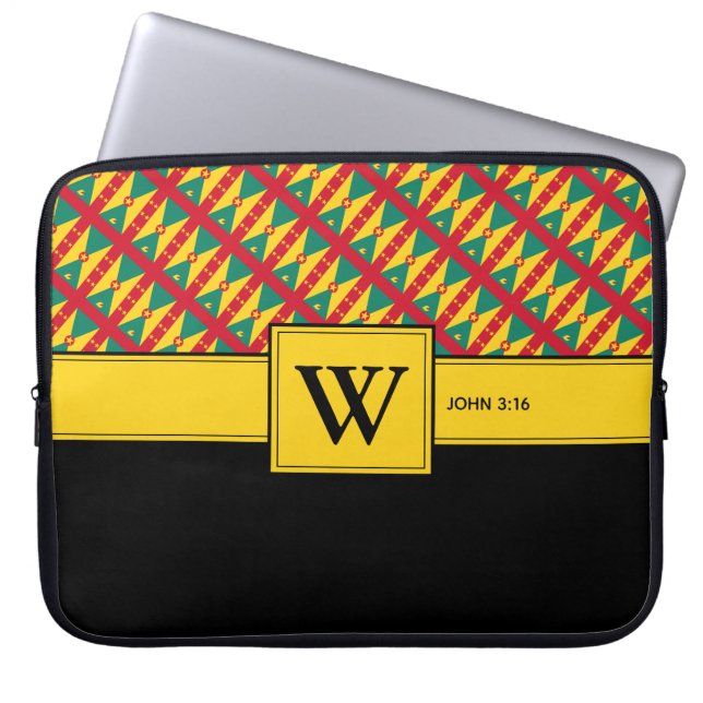 GRENADA Custom Monogram Christian Laptop Sleeve (Front)