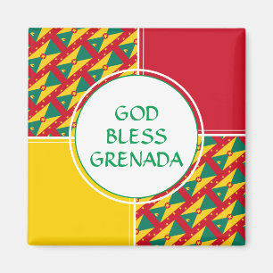 GRENADA Custom Patriotic GOD BLESS Fridge Magnet