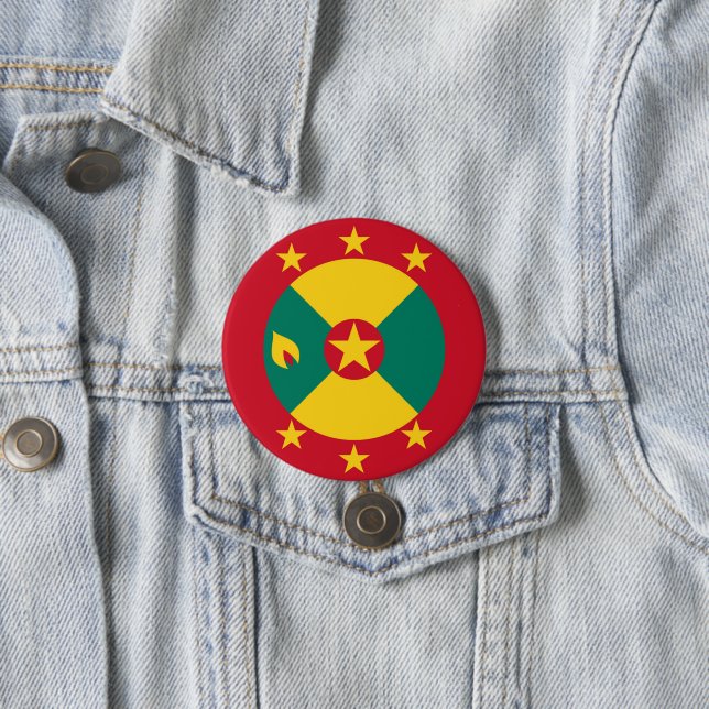 Grenada flag 7.5 cm round badge (In Situ)