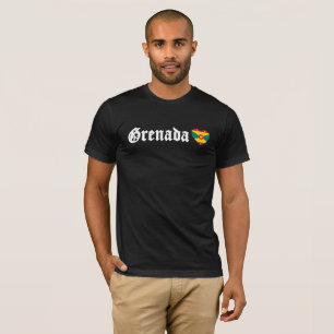 Grenada Flag Blackletter Grenadian Caribbean Fete T-Shirt