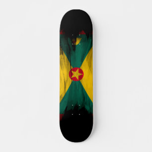 Grenada flag brush stroke, national flag skateboard